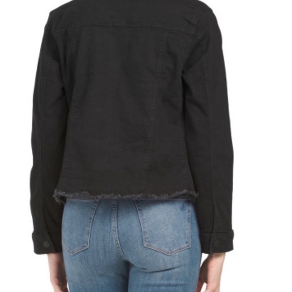 For The Republic Black Raw Hem Denim Jacket - Picture 4 of 12